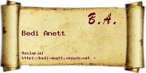 Bedi Anett névjegykártya